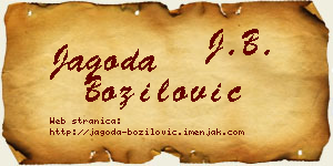 Jagoda Božilović vizit kartica